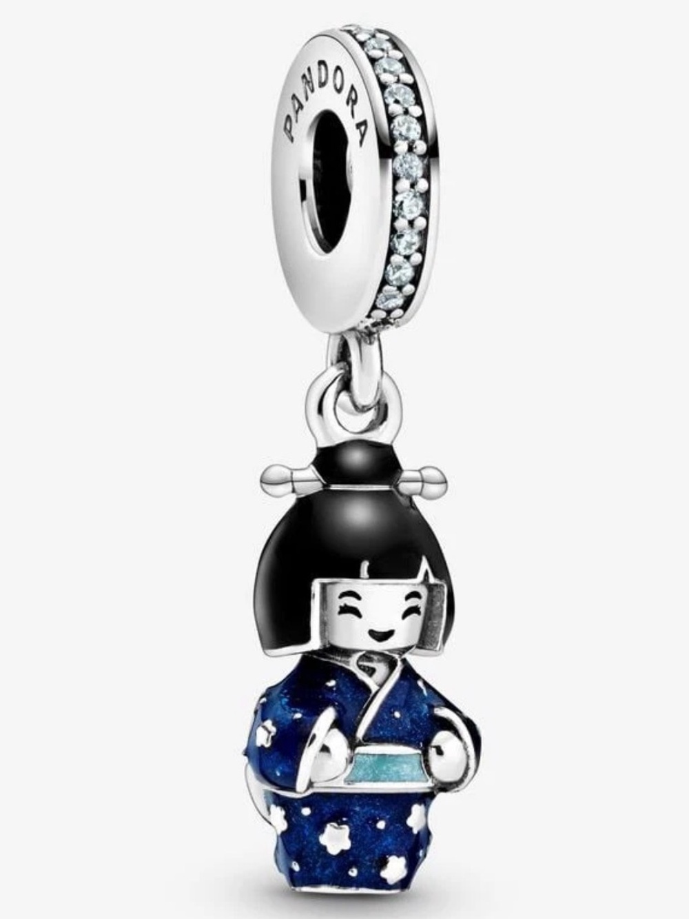 Pandora Japanese Doll in Blue Kimono Dangle Charm